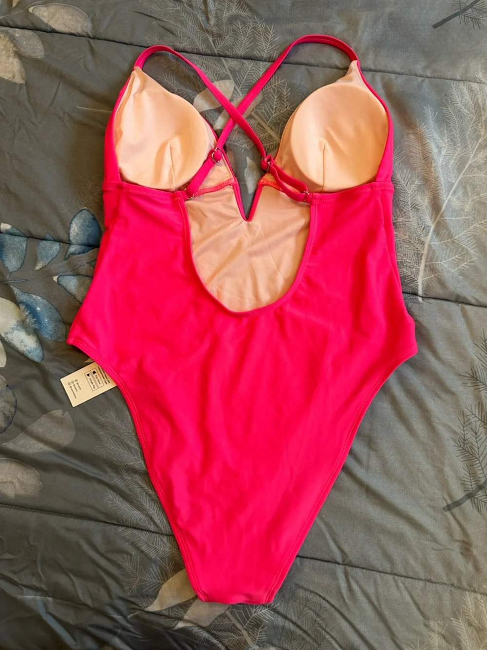 NWT Cupshe Hot Pink Tempest One-Piece Swimsuit Sz L - Picture 4 of 8
